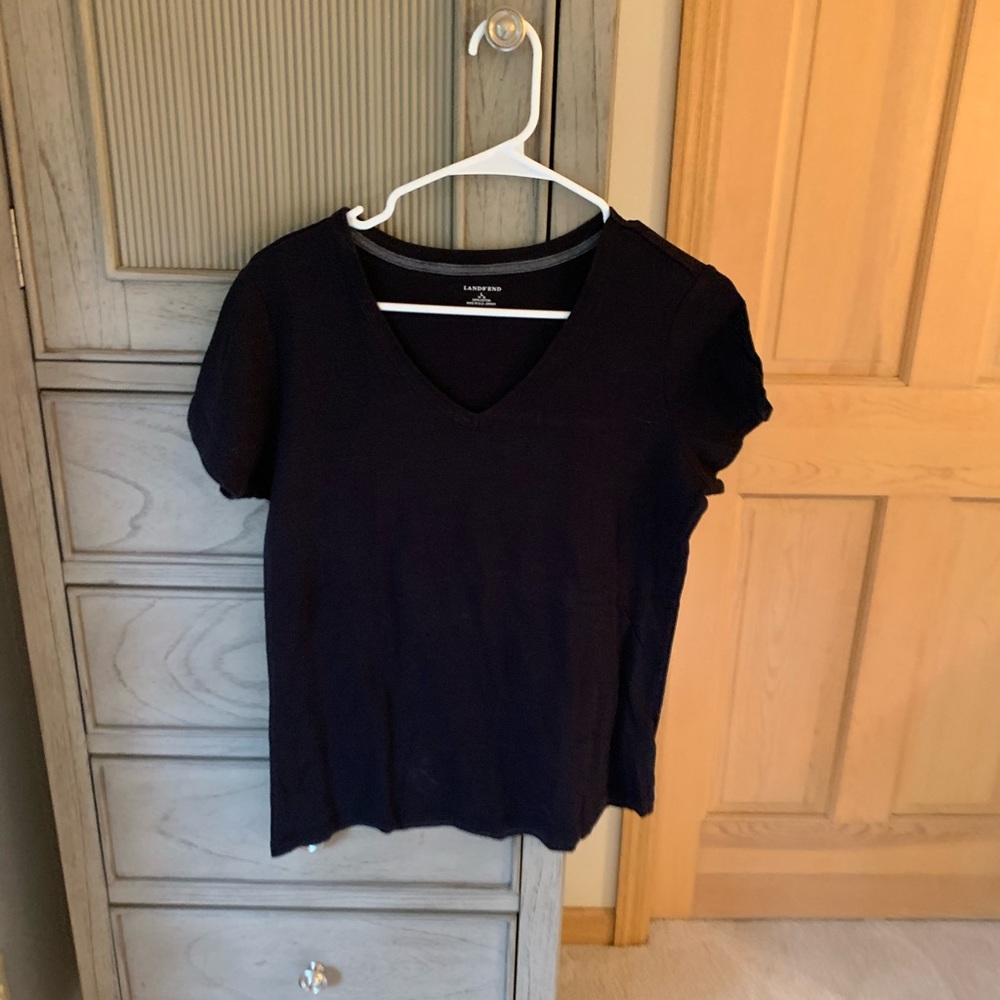 Black V-neck T-shirt